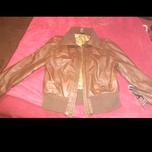 Brown bomber jacket
